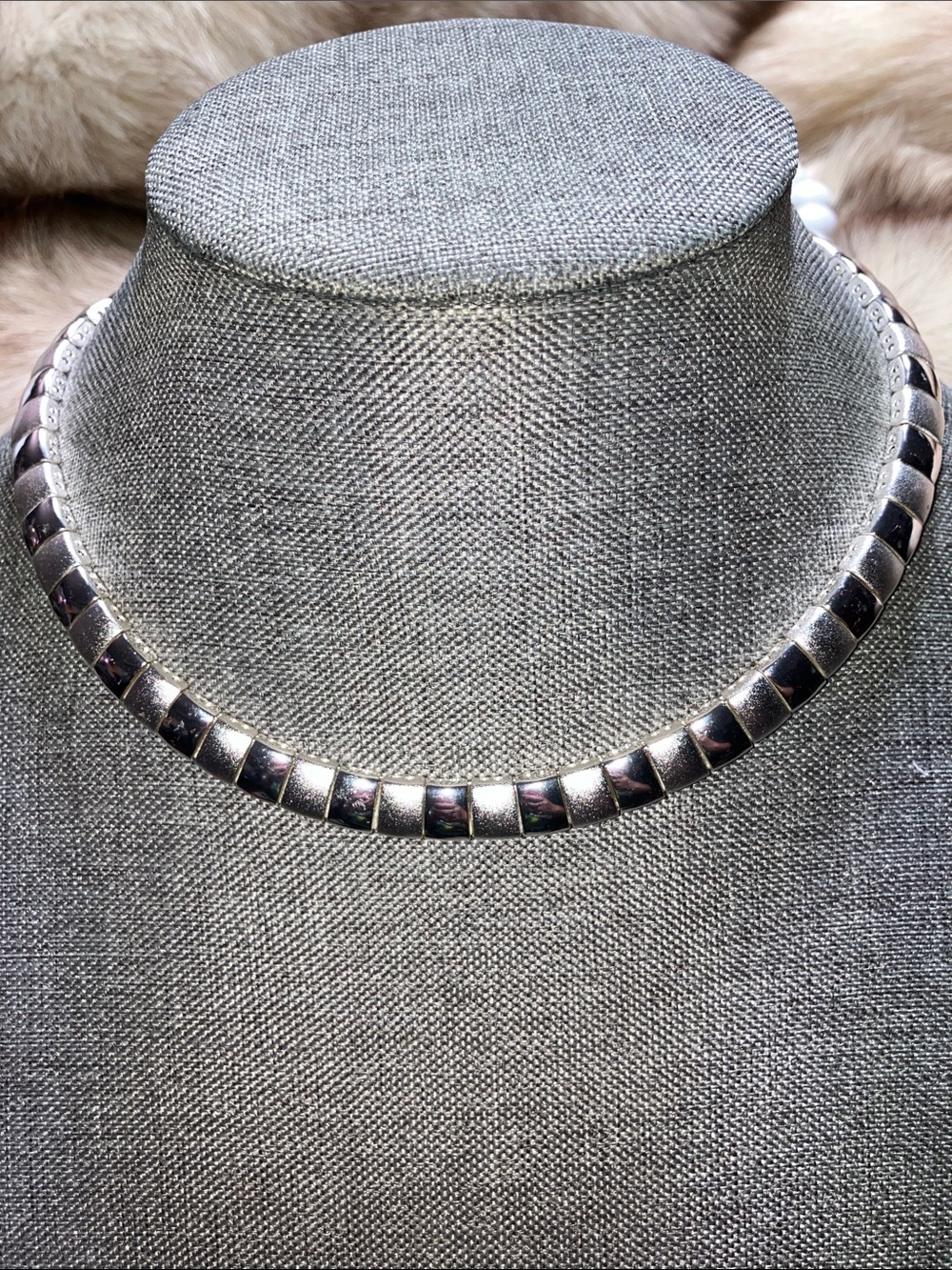 Napier Silver Tone Link Choker Necklace